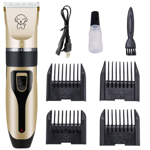 Rechargeable Professional Hair Clipper (Pet/Cat/Dog/Rabbit) Hair Trimmer Dog Hair Clipper Grooming Shaver Set Pets Haircut Tool - gocyberbiz.com