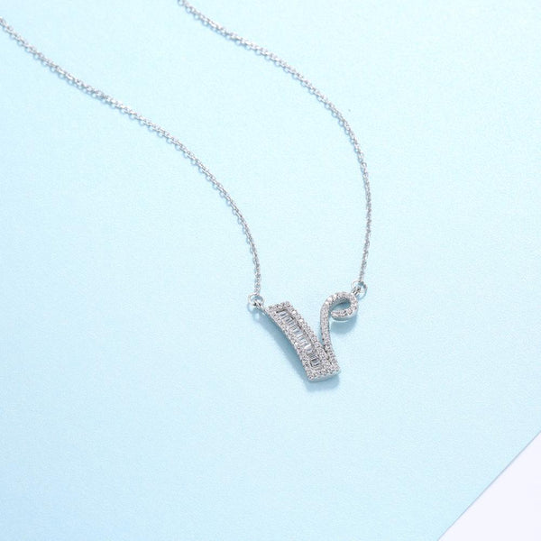 Sterling Silver Letter Pendant Necklace - gocyberbiz.com