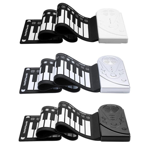 Portable 49-Key Flexible Silicone Roll Up Piano Folding Electronic Keyboard Flexible Silicone Electronic Roll Up Piano - gocyberbiz.com