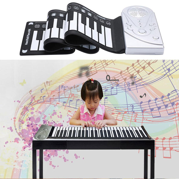 Portable 49-Key Flexible Silicone Roll Up Piano Folding Electronic Keyboard Flexible Silicone Electronic Roll Up Piano - gocyberbiz.com