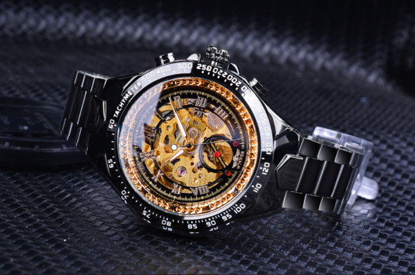 Mechanical Sport Design Golden Men's Watches - gocyberbiz.com