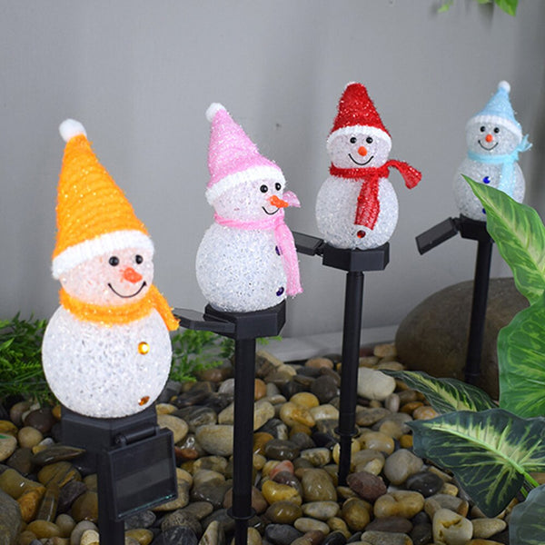 Solar Christmas Lights Snowman LED Lamp Solar Lighting for Garden Christmas Decor - gocyberbiz.com