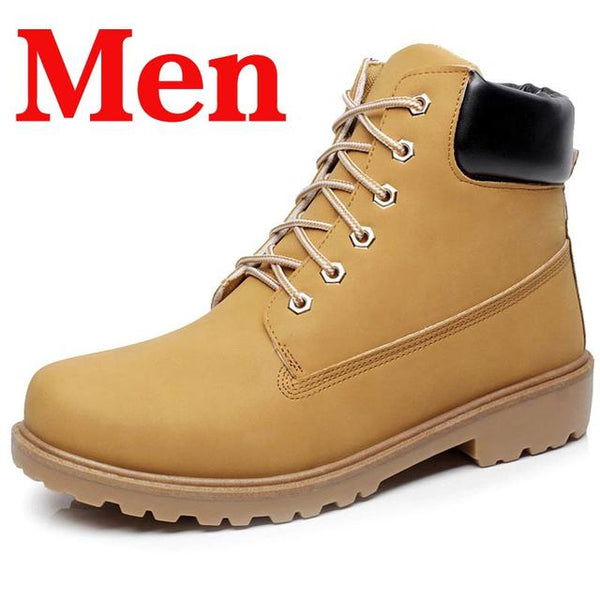 Winter Men Boots PU Outdoor Snow Ankle Boots Male Lace Up Anti-slip Booties British Sneakers Plus Size 46 Zapatos De Hombre - gocyberbiz.com